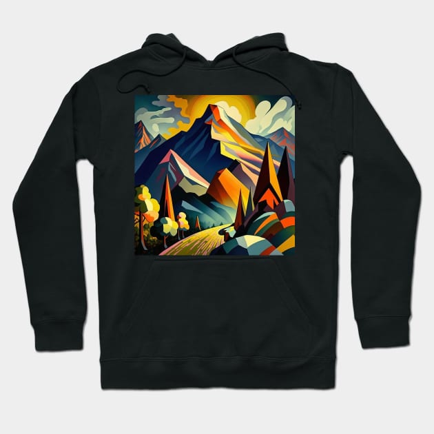 Big Mountain - Abstract Art Style Hoodie by ArtNouveauChic